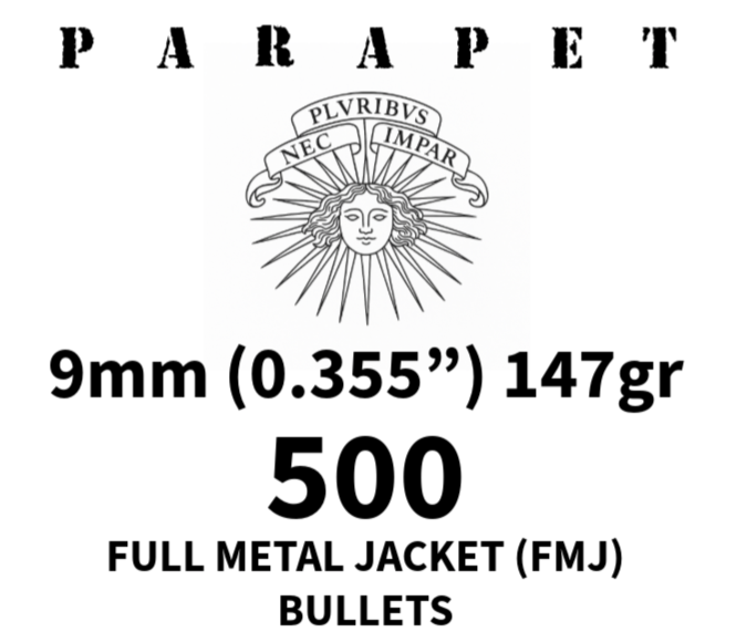 9mm (0.355") 147gr FMJ Projectiles | 500 Count - Image 2