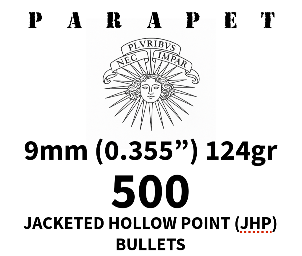 9mm (0.355") 124gr JHP Projectiles | 500 Count - Image 2
